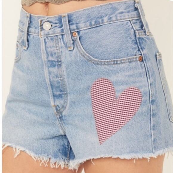 Levi's 501 Field Notes high rise denim shorts size 30 - Picture 1 of 8